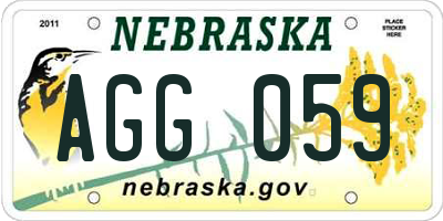 NE license plate AGG059