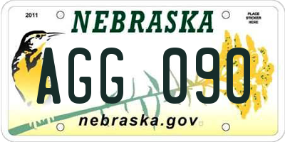 NE license plate AGG090