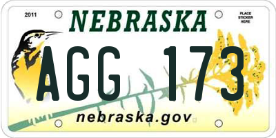 NE license plate AGG173