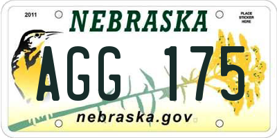 NE license plate AGG175