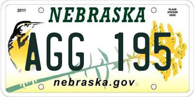 NE license plate AGG195