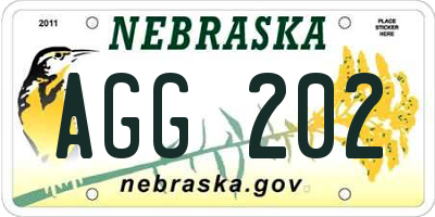 NE license plate AGG202