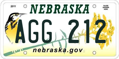 NE license plate AGG212