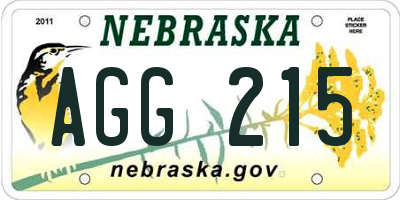 NE license plate AGG215