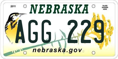 NE license plate AGG229