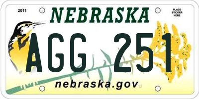 NE license plate AGG251
