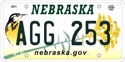 NE license plate AGG253