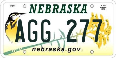 NE license plate AGG277