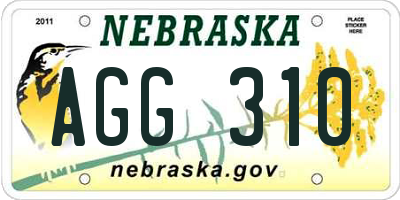 NE license plate AGG310