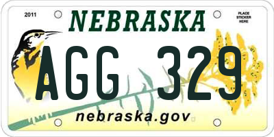 NE license plate AGG329