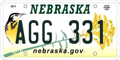 NE license plate AGG331