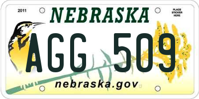 NE license plate AGG509