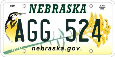NE license plate AGG524