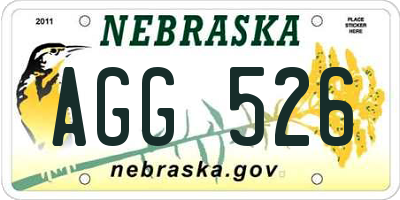 NE license plate AGG526