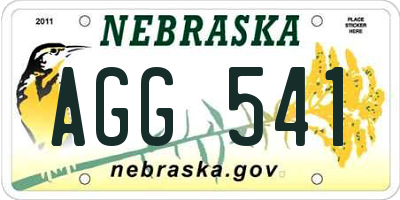 NE license plate AGG541