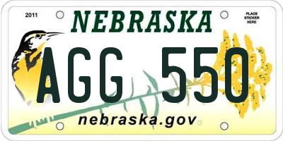NE license plate AGG550