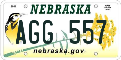 NE license plate AGG557