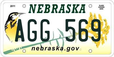 NE license plate AGG569