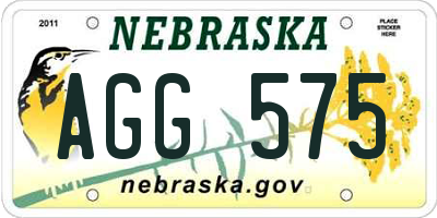 NE license plate AGG575