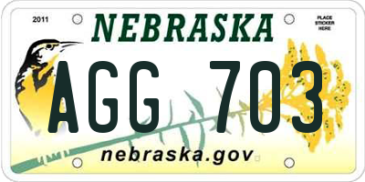 NE license plate AGG703