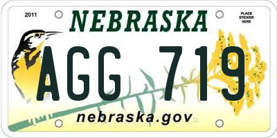 NE license plate AGG719