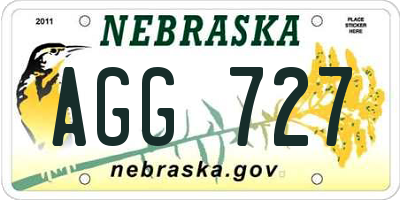 NE license plate AGG727