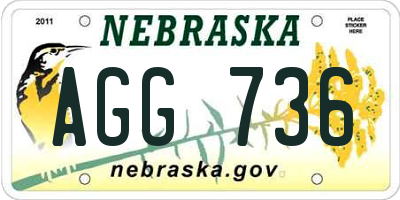 NE license plate AGG736