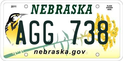 NE license plate AGG738