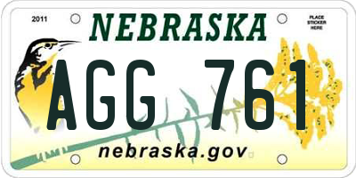 NE license plate AGG761