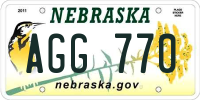 NE license plate AGG770