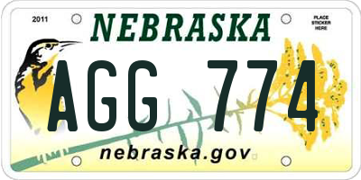 NE license plate AGG774