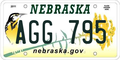NE license plate AGG795