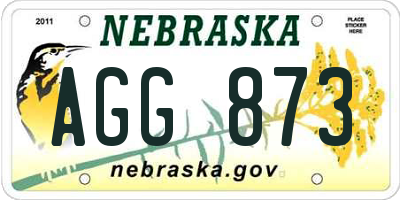 NE license plate AGG873
