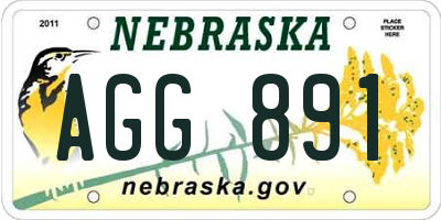 NE license plate AGG891