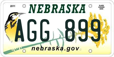 NE license plate AGG899