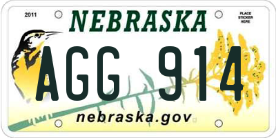 NE license plate AGG914