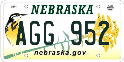 NE license plate AGG952