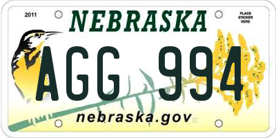 NE license plate AGG994