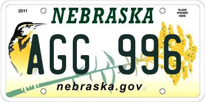 NE license plate AGG996