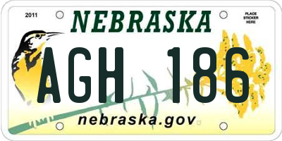 NE license plate AGH186