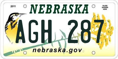 NE license plate AGH287