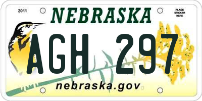 NE license plate AGH297