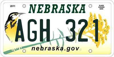 NE license plate AGH321