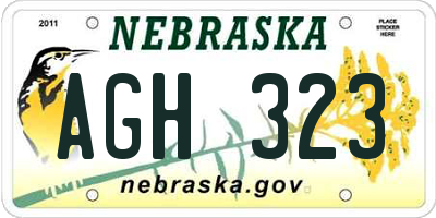 NE license plate AGH323