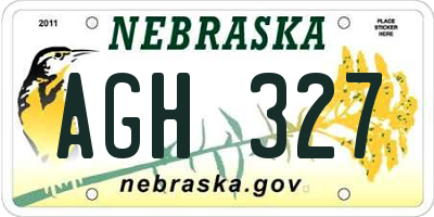 NE license plate AGH327