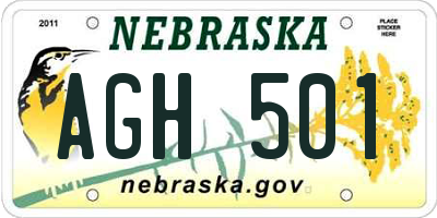 NE license plate AGH501