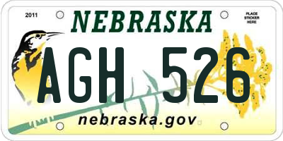 NE license plate AGH526