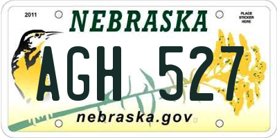 NE license plate AGH527