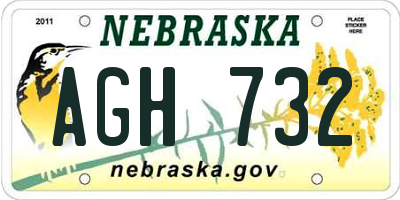 NE license plate AGH732