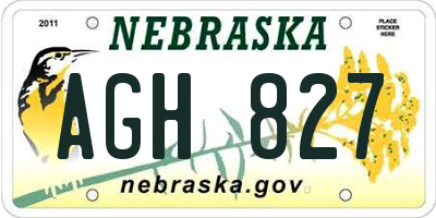NE license plate AGH827